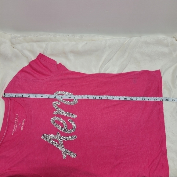 🌴3/$15🌴 women's large hot pink super soft short sleeved top with bling - Picture 7 of 12
